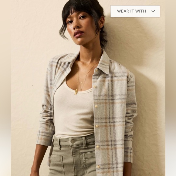 FAHERTY | Classic sweater shirt Sandy Trails Plaid - Picture 2 of 11